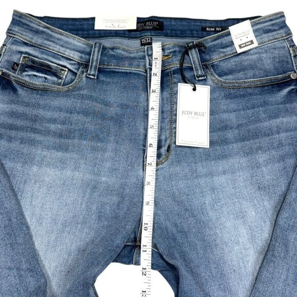 NWT Judy Blue Slim Fit Jeans Blue Waist 32 - Picture 5 of 11